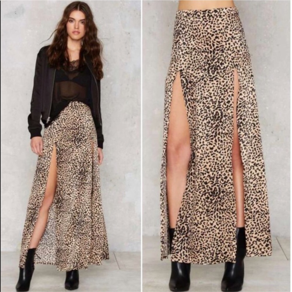 Nasty Gal Leopard Maxi Skirt *FINAL SALE*